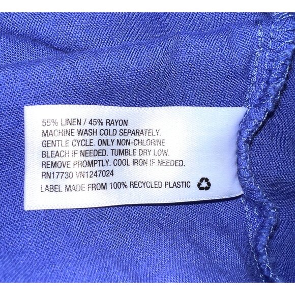 Future Collective Gabriella Purple Button-Down Shirt Small 55%Linen 45%Rayon - Picture 4 of 5